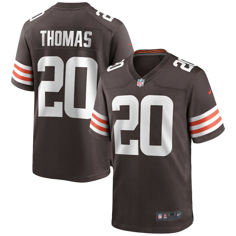 Men Cleveland Browns 20 Tavierre Thomas Nike Brown Game NFL Jersey